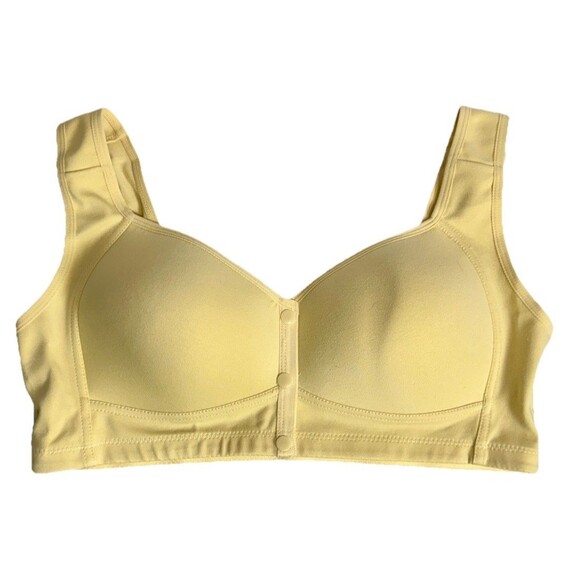 NWT Daisy Bra for Older Women/Seniors Front Close Snap Cotton Bra Yellow 2XL - Picture 1 of 5